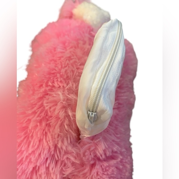 VTG Bear Factory Puppy Dog Poodle Plush Upright w/Pouch Pink White Fluffy 2001 - Picture 4 of 7